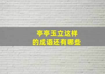 亭亭玉立这样的成语还有哪些