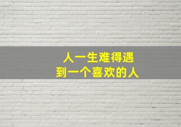 人一生难得遇到一个喜欢的人