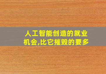 人工智能创造的就业机会,比它摧毁的要多