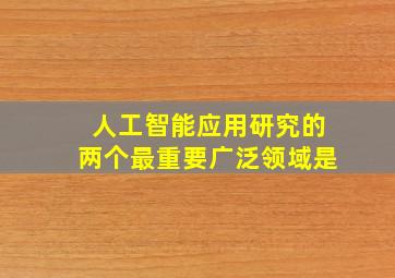 人工智能应用研究的两个最重要广泛领域是