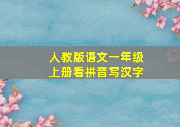 人教版语文一年级上册看拼音写汉字