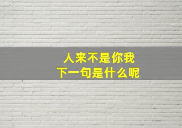 人来不是你我下一句是什么呢