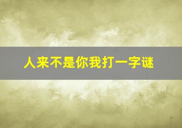 人来不是你我打一字谜