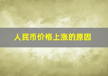 人民币价格上涨的原因