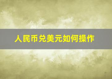 人民币兑美元如何操作