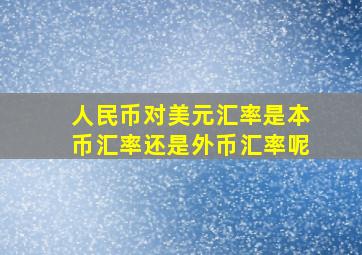 人民币对美元汇率是本币汇率还是外币汇率呢