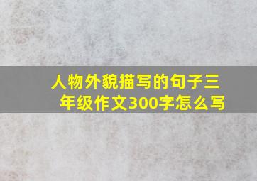 人物外貌描写的句子三年级作文300字怎么写