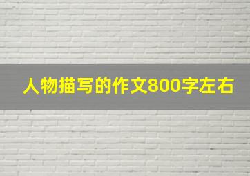 人物描写的作文800字左右