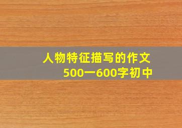 人物特征描写的作文500一600字初中