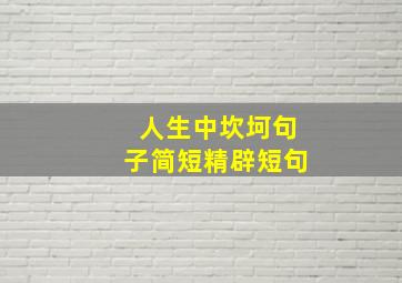 人生中坎坷句子简短精辟短句