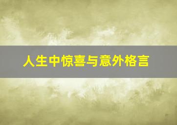 人生中惊喜与意外格言