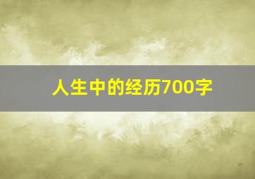 人生中的经历700字