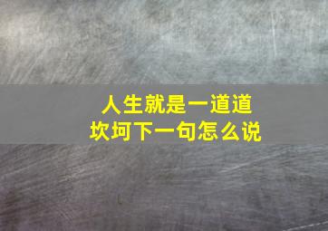 人生就是一道道坎坷下一句怎么说