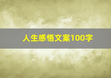 人生感悟文案100字