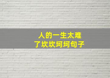 人的一生太难了坎坎坷坷句子