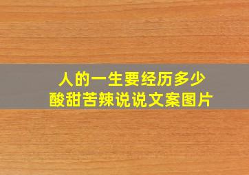 人的一生要经历多少酸甜苦辣说说文案图片