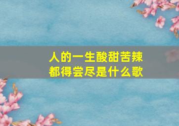 人的一生酸甜苦辣都得尝尽是什么歌