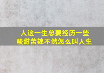 人这一生总要经历一些酸甜苦辣不然怎么叫人生