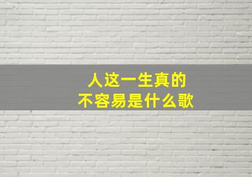 人这一生真的不容易是什么歌