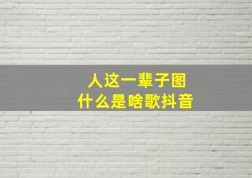 人这一辈子图什么是啥歌抖音