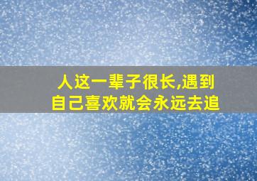 人这一辈子很长,遇到自己喜欢就会永远去追