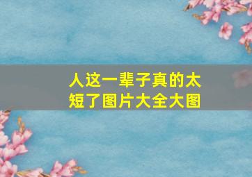 人这一辈子真的太短了图片大全大图