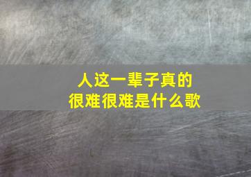 人这一辈子真的很难很难是什么歌