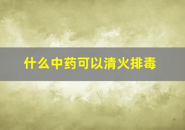 什么中药可以清火排毒