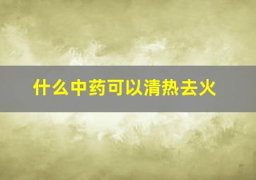 什么中药可以清热去火