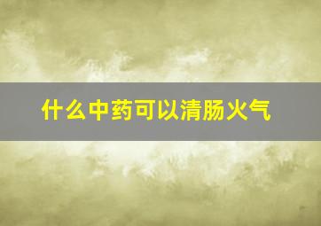 什么中药可以清肠火气