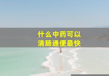 什么中药可以清肠通便最快