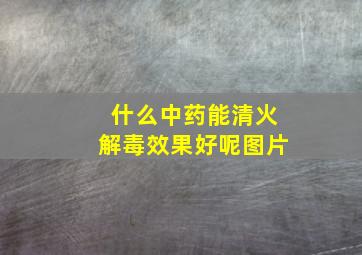 什么中药能清火解毒效果好呢图片