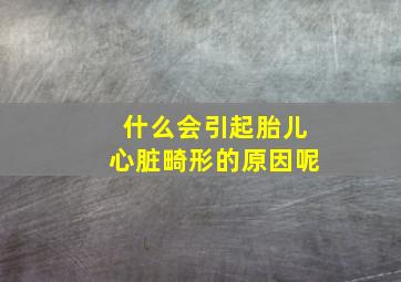 什么会引起胎儿心脏畸形的原因呢