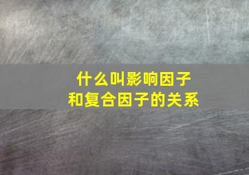 什么叫影响因子和复合因子的关系