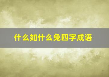 什么如什么兔四字成语