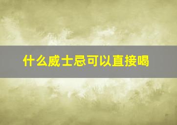 什么威士忌可以直接喝