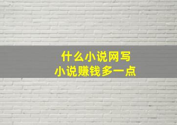 什么小说网写小说赚钱多一点