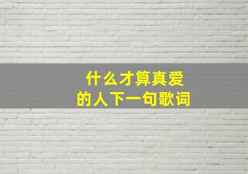 什么才算真爱的人下一句歌词