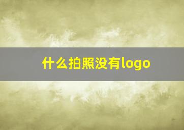 什么拍照没有logo