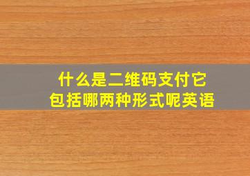 什么是二维码支付它包括哪两种形式呢英语