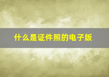 什么是证件照的电子版