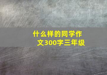 什么样的同学作文300字三年级