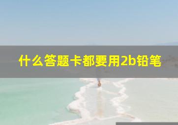 什么答题卡都要用2b铅笔