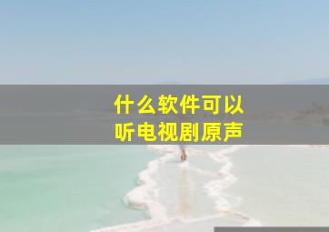 什么软件可以听电视剧原声