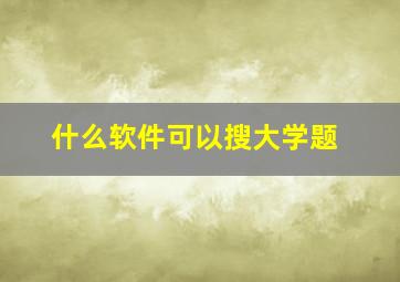 什么软件可以搜大学题