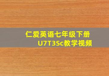 仁爱英语七年级下册U7T3Sc教学视频