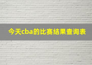 今天cba的比赛结果查询表