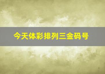 今天体彩排列三金码号