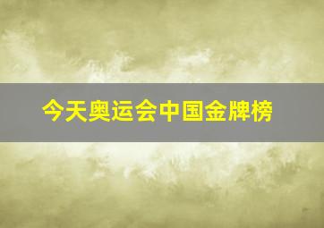 今天奥运会中国金牌榜