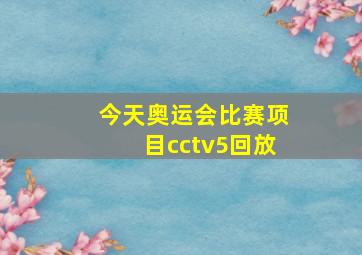 今天奥运会比赛项目cctv5回放